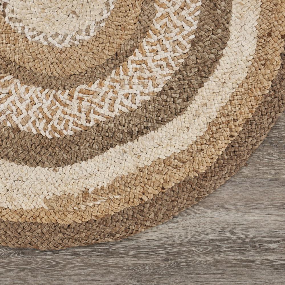 Multicolored Concentric Boutique Jute Rug-Bleach/Natural. Picture 6