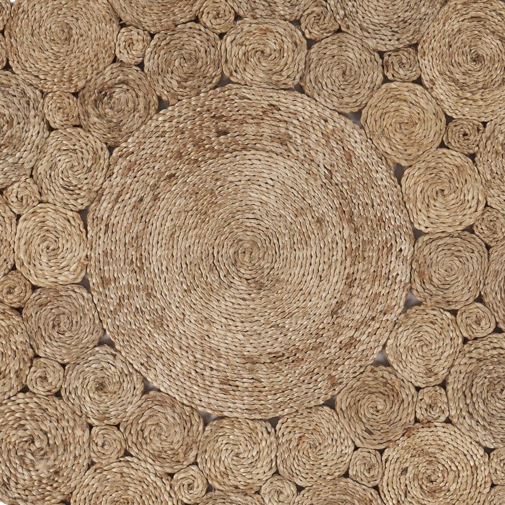 Dazzling Concentric Natural Boutique Jute Rug-Natural. Picture 2