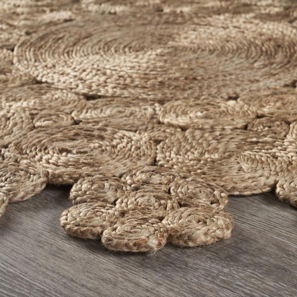 Dazzling Concentric Natural Boutique Jute Rug-Natural. Picture 3