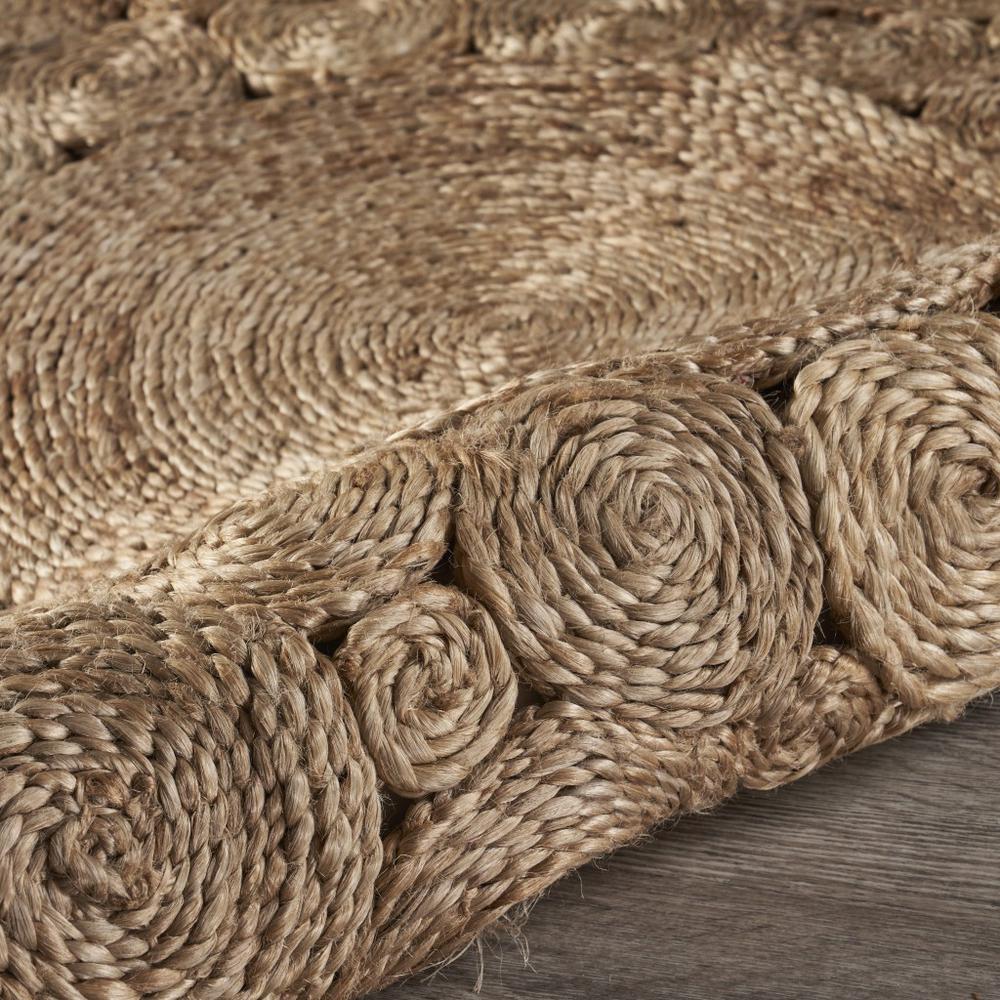 Dazzling Concentric Natural Boutique Jute Rug-Natural. Picture 5