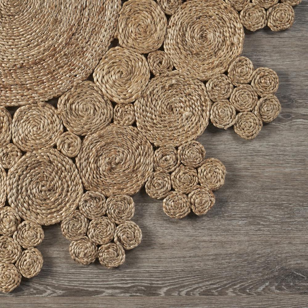 Dazzling Concentric Natural Boutique Jute Rug-Natural. Picture 6