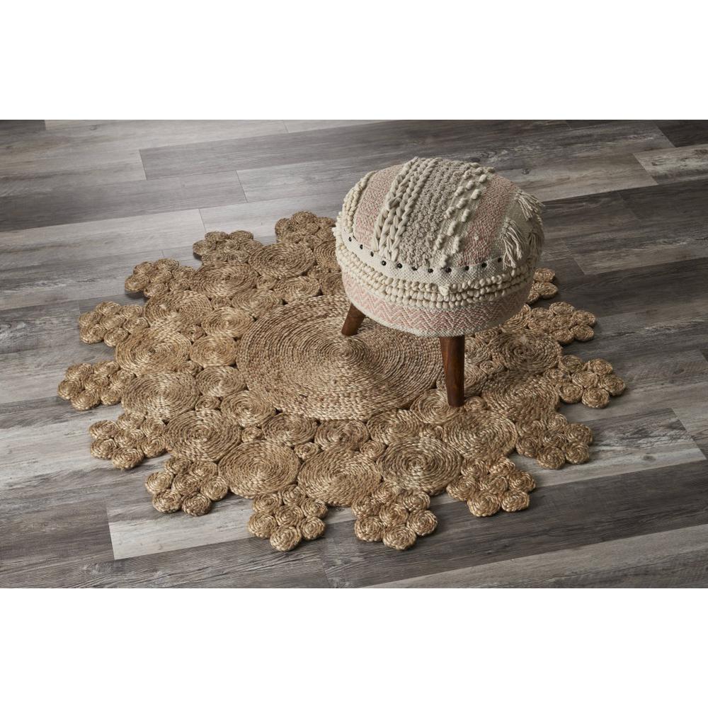 Dazzling Concentric Natural Boutique Jute Rug-Natural. Picture 7