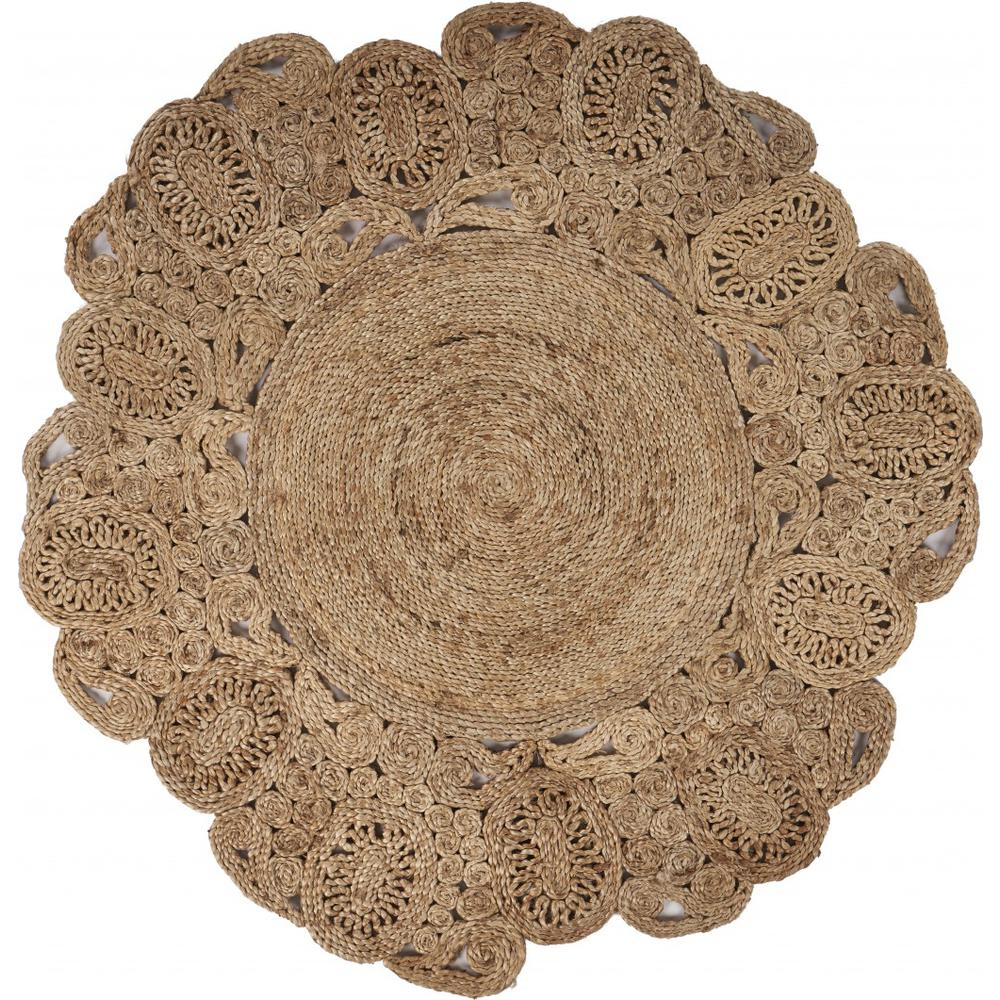 Natural Bloom Boutique Jute Rug-Natural. Picture 1
