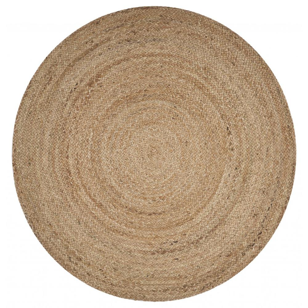 Classic Simple Natural Jute Area Rug Natural. Picture 1