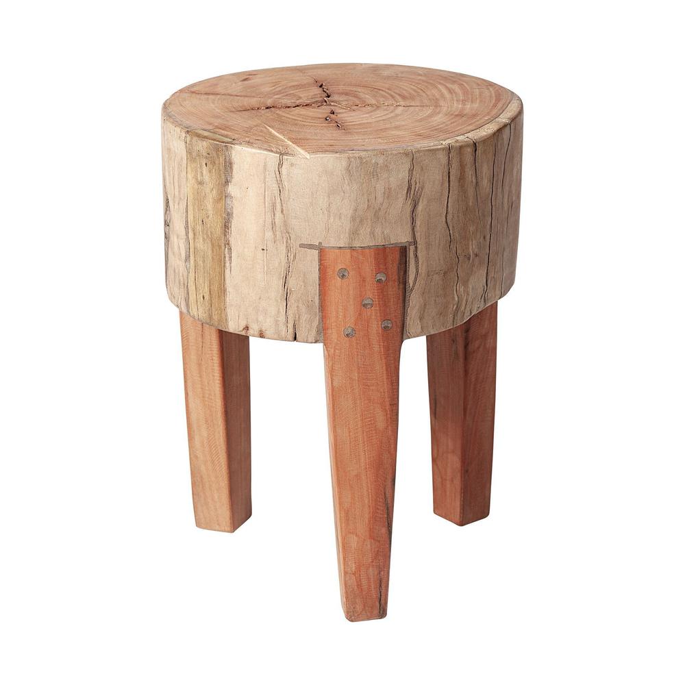 Modern Farmhouse 18" Reclaimed Wood Stool. Picture 1