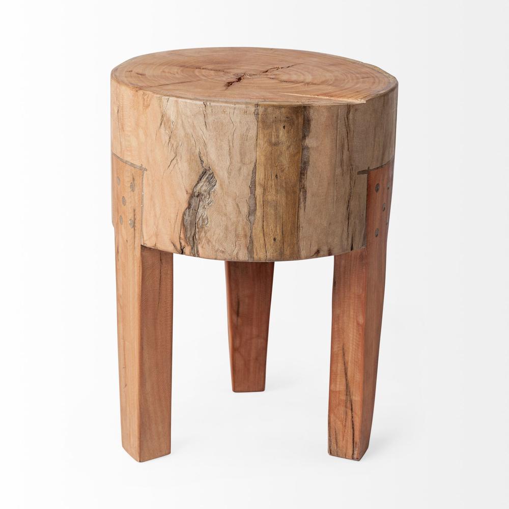 Modern Farmhouse 18" Reclaimed Wood Stool. Picture 2