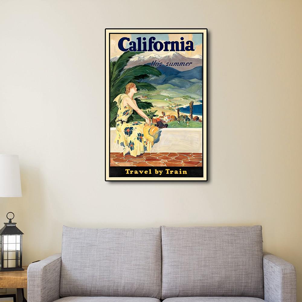 20" x 30" Vintage 1934 California Travel Poster Wall Art Multi. Picture 4