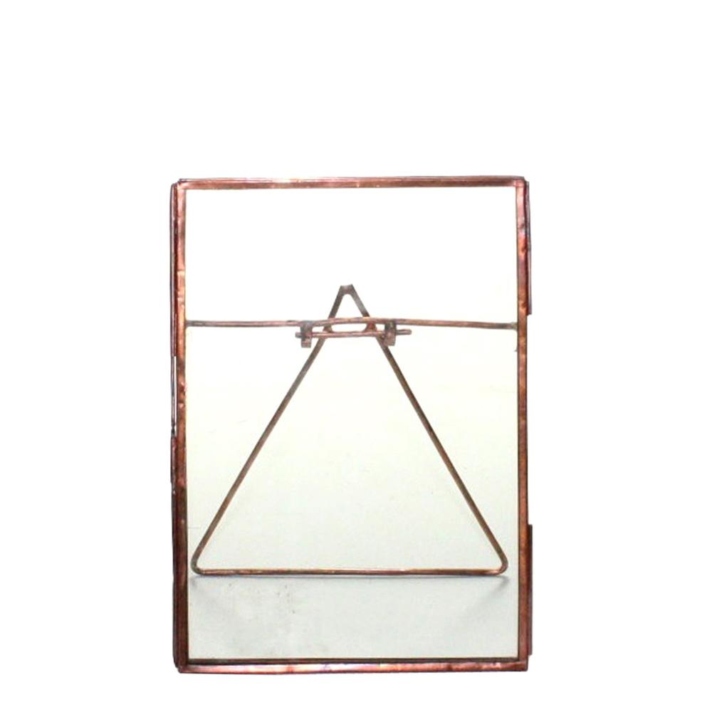5x7 Copper Metal Vertical Glass Frame Bronze. Picture 1