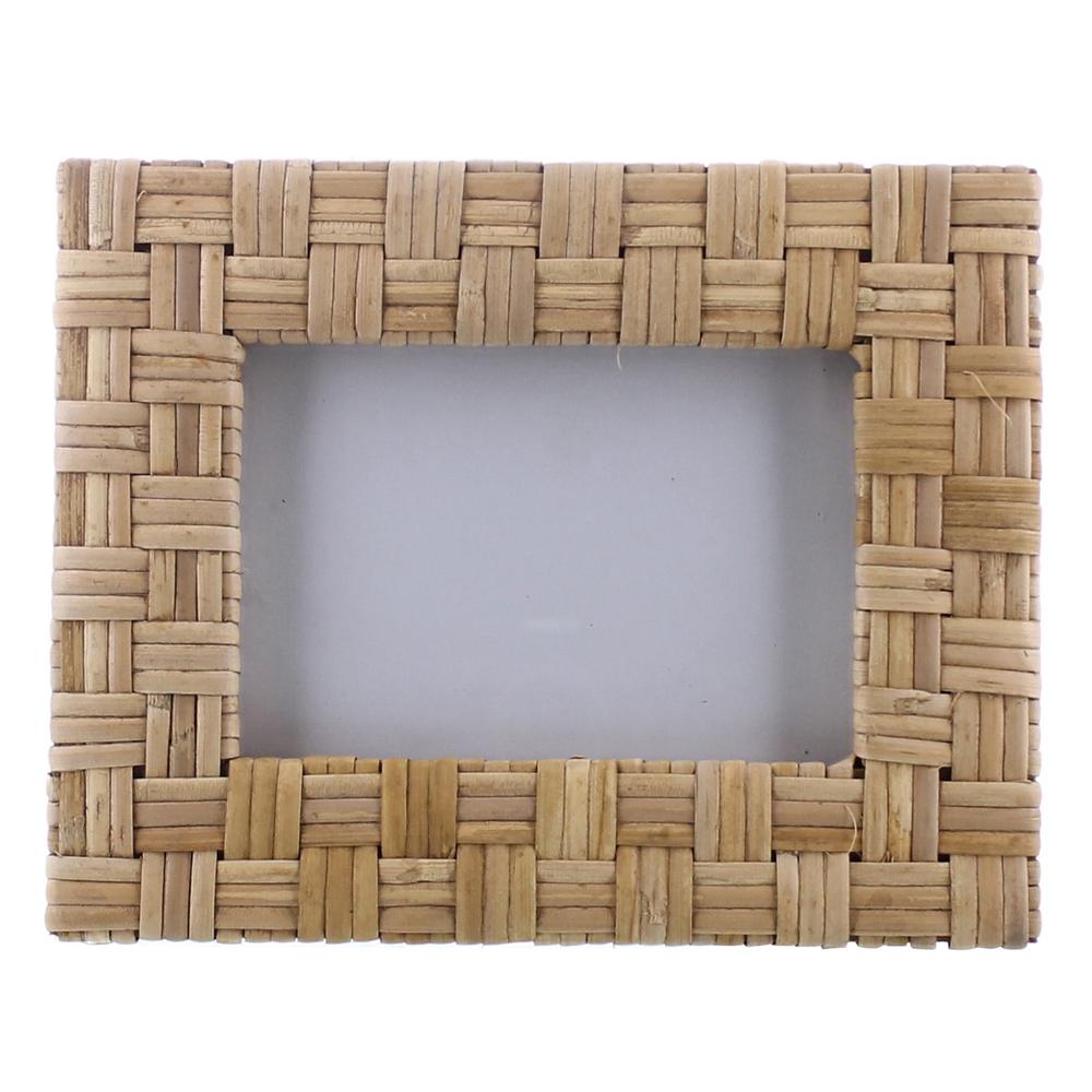4x6 Woven Bamboo Rectangular Frame Natural. Picture 1