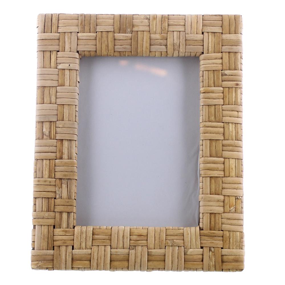 5x7 Woven Bamboo Vertical Frame Natural. The main picture.