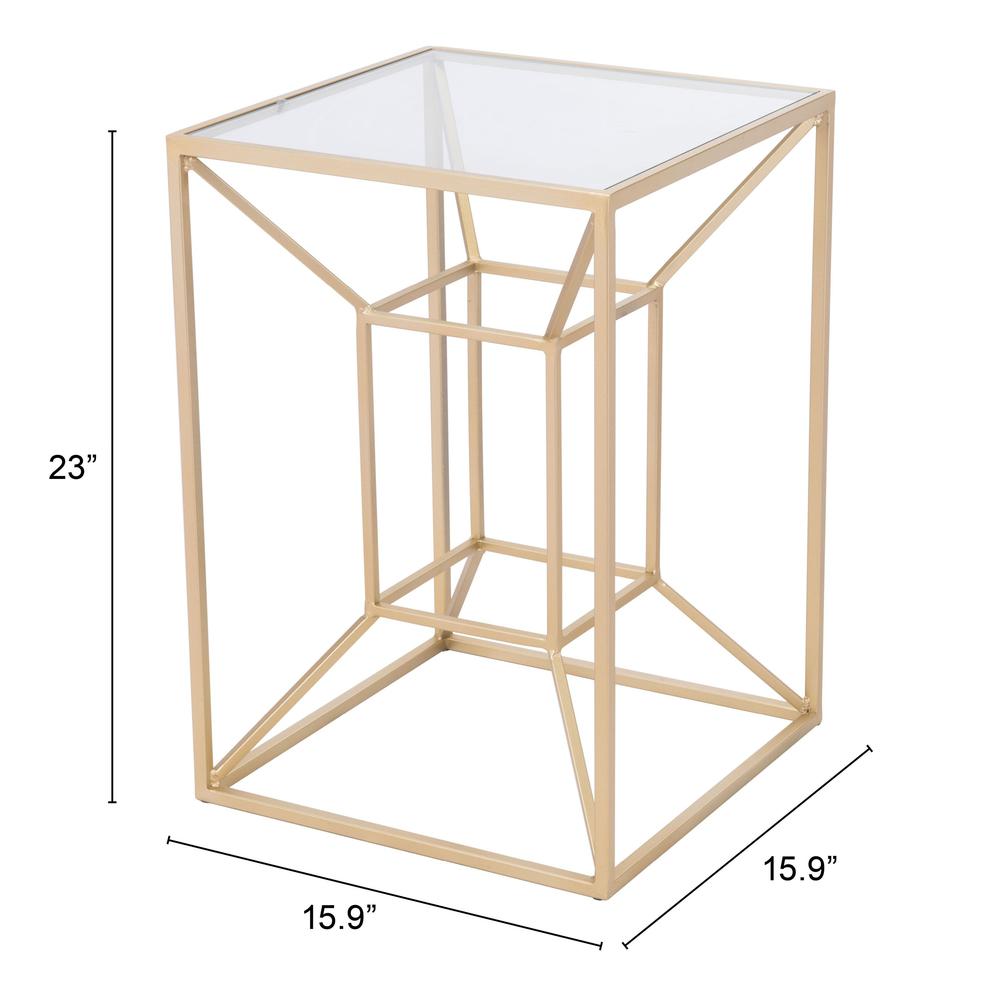 Canyon Side Table Gold Clear & Gold. Picture 8