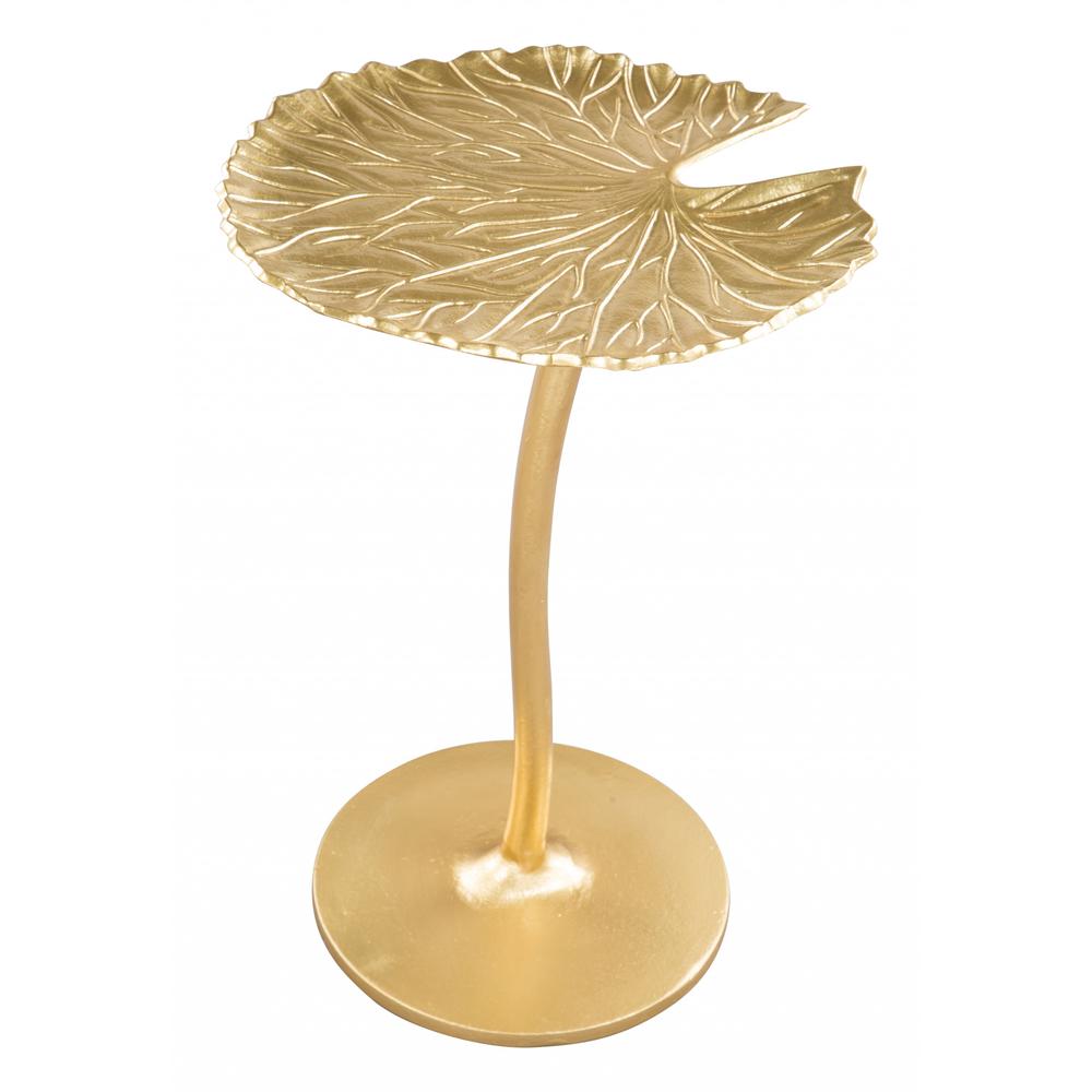 Gold Lilypad Side Table. Picture 1