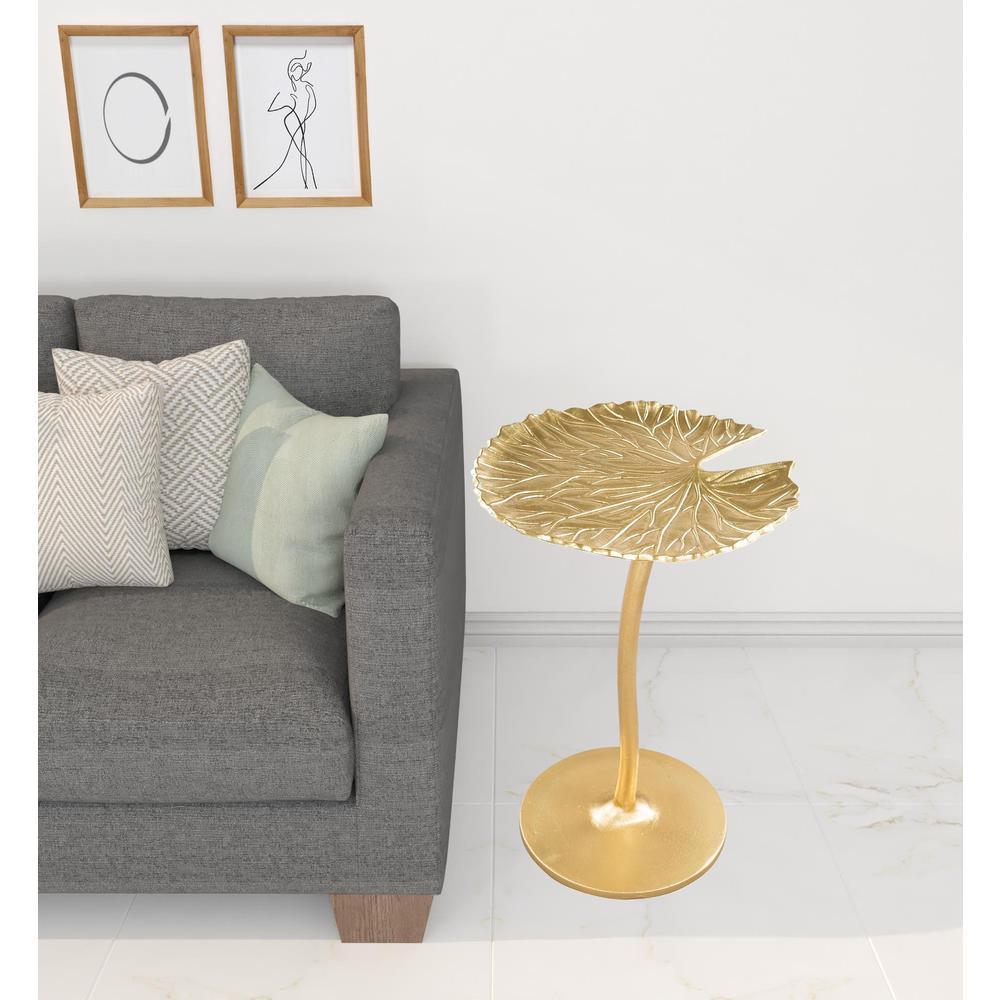 Gold Lilypad Side Table. Picture 8