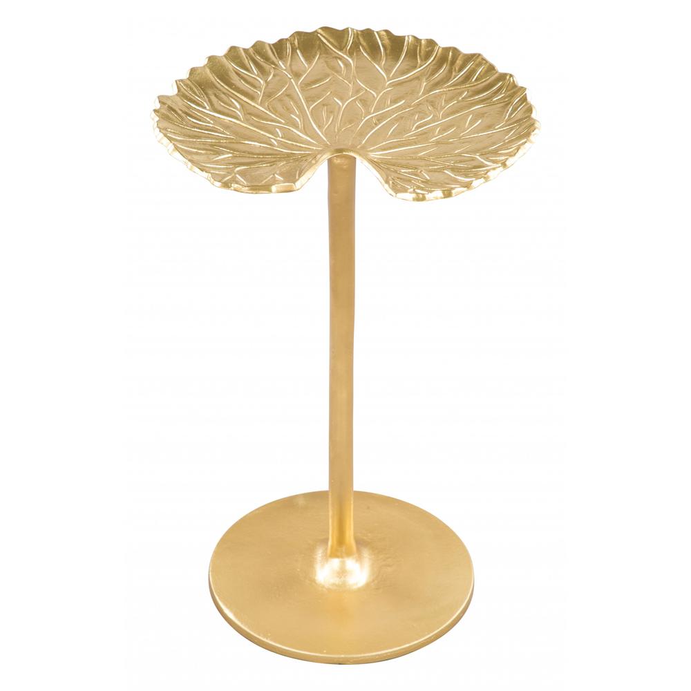 Gold Lilypad Side Table. Picture 4