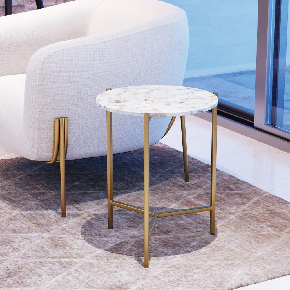 Haru Side Table White & Gold White & Gold. Picture 8