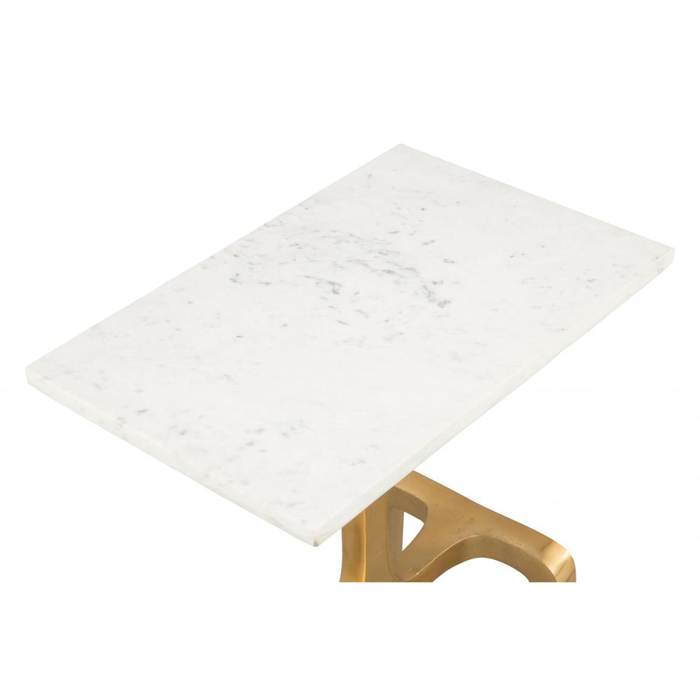 Clement Marble Side Table White & Gold White & Gold. Picture 7