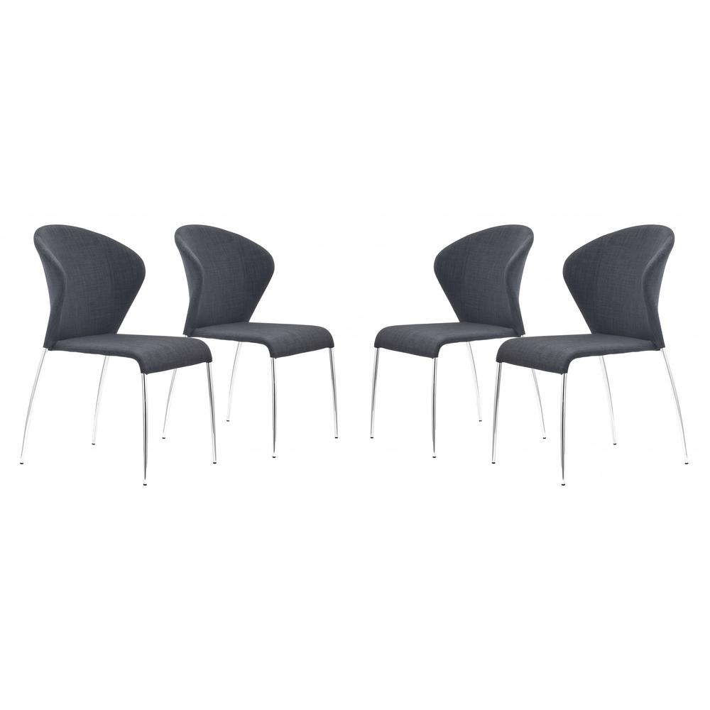 Oulu Dining Chair (Set of 4) Graphite Graphite. Picture 1