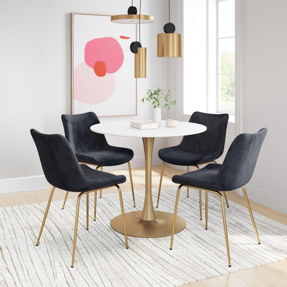Tony Dining Chair (Set of 2) Black & Gold Black & Gold. Picture 8