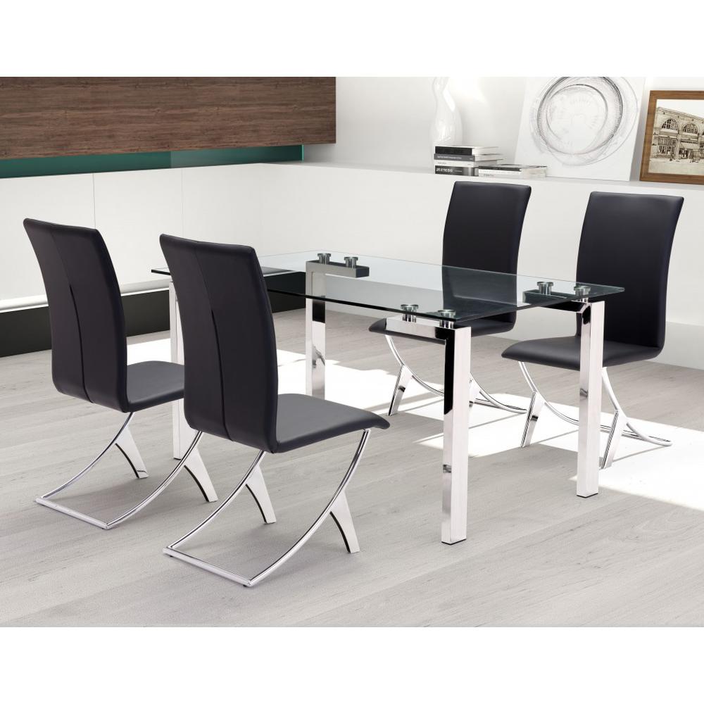 Delfin Dining Chair (Set of 2) Black Black. Picture 8