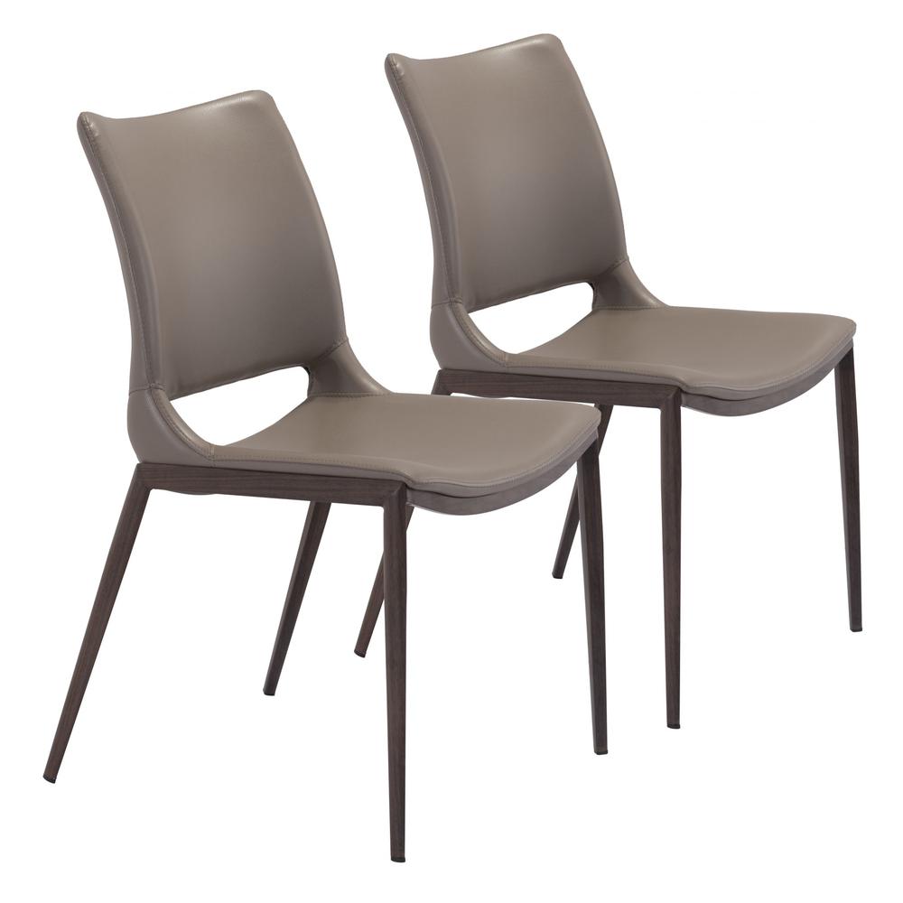 Ace Dining Chair (Set of 2) Gray & Walnut Gray & Walnut. Picture 1