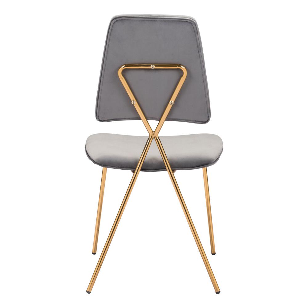 Chloe Dining Chair (Set of 2) Gray & Gold Gray & Gold. Picture 5