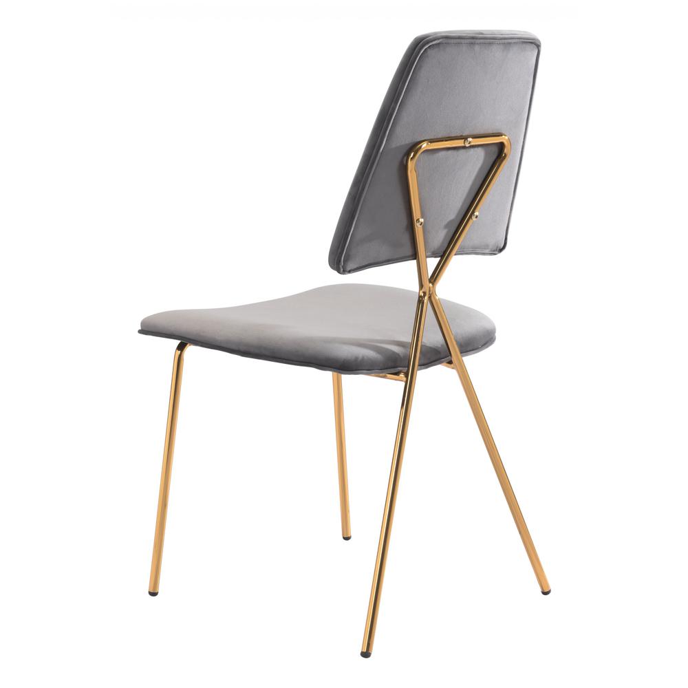 Chloe Dining Chair (Set of 2) Gray & Gold Gray & Gold. Picture 6