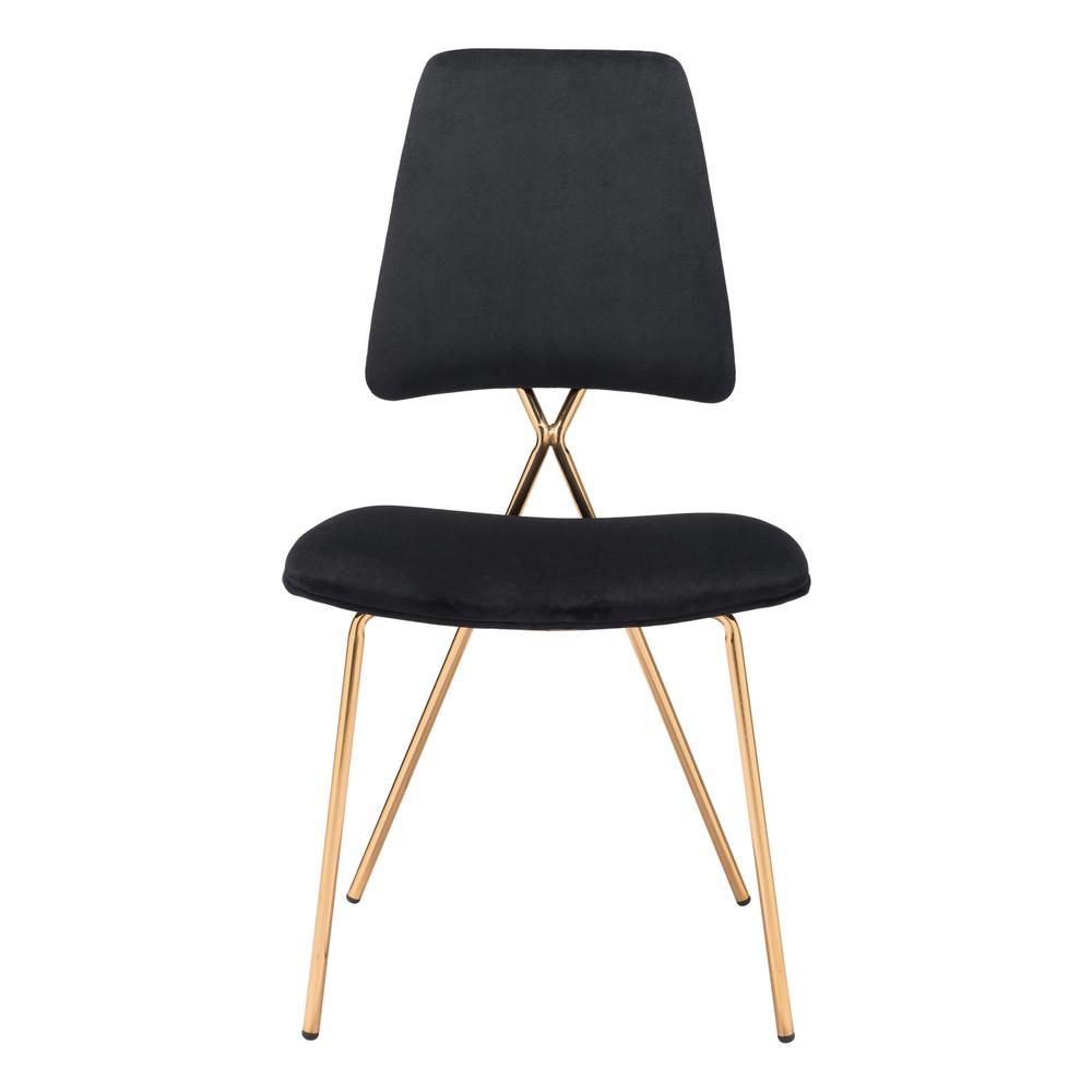 Chloe Dining Chair (Set of 2) Black & Gold Black & Gold. Picture 4