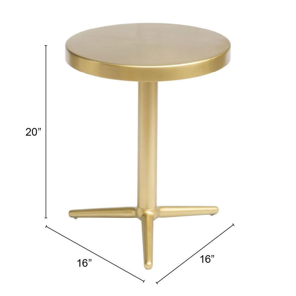 16" Gold Steel Round End Table. Picture 9