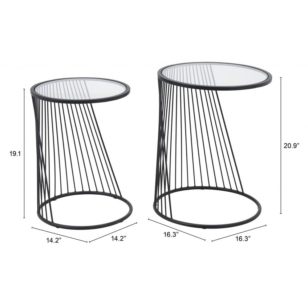 Shine Nesting Tables Set Clear & Black Clear & Black. Picture 9
