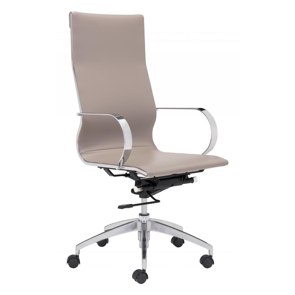 Glider High Back Office Chair Taupe Taupe. Picture 1