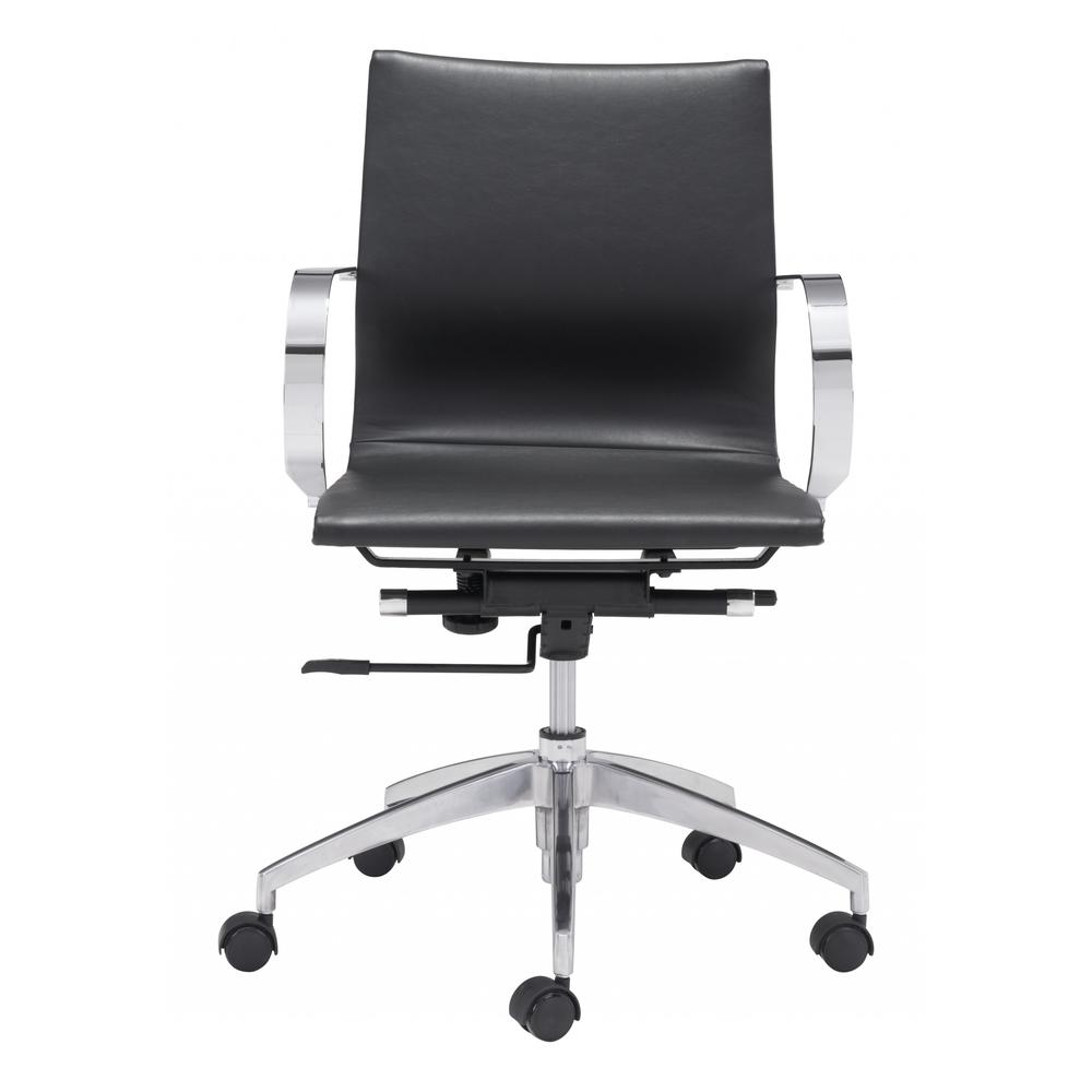 Glider Low Back Office Chair Black Black. Picture 3