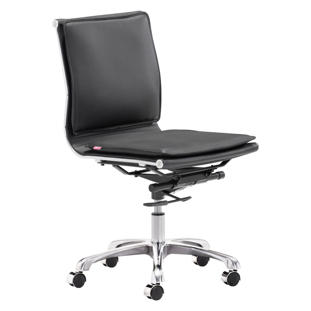 Lider Plus Armless Office Chair Black Black. Picture 1