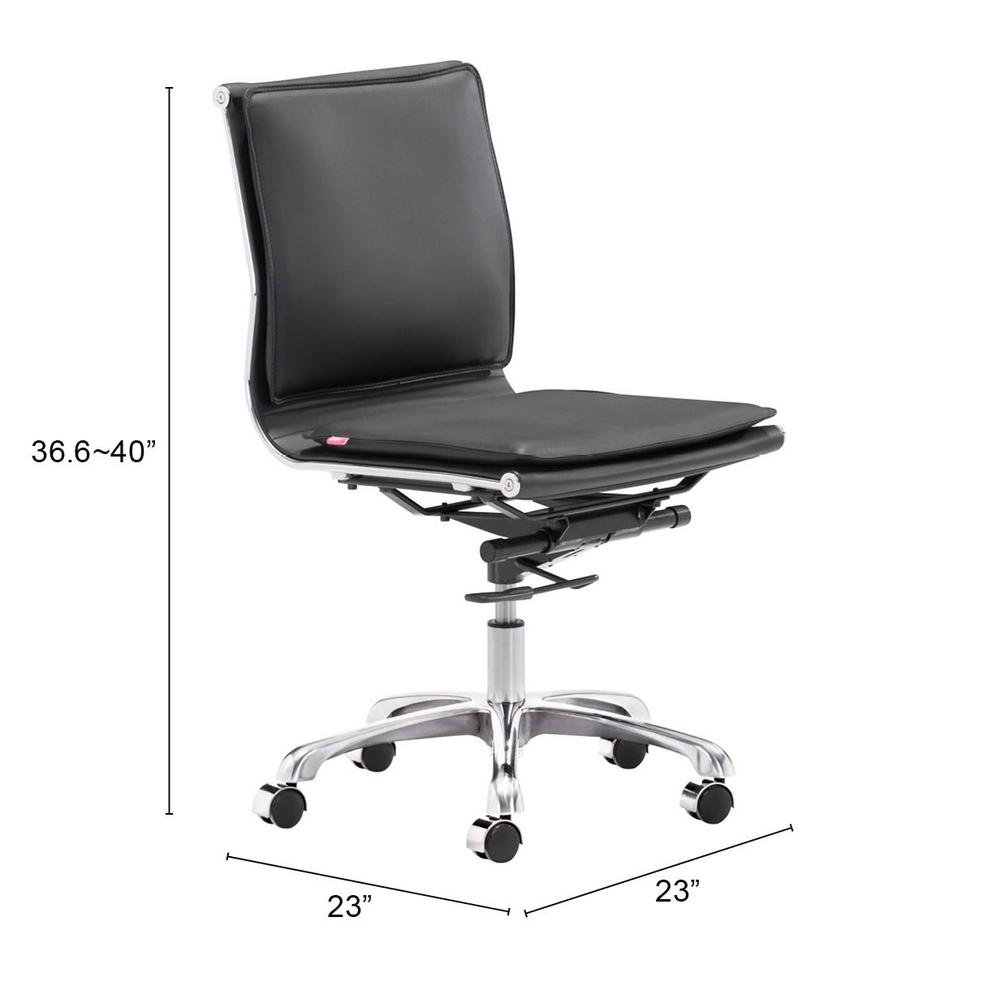Lider Plus Armless Office Chair Black Black. Picture 7