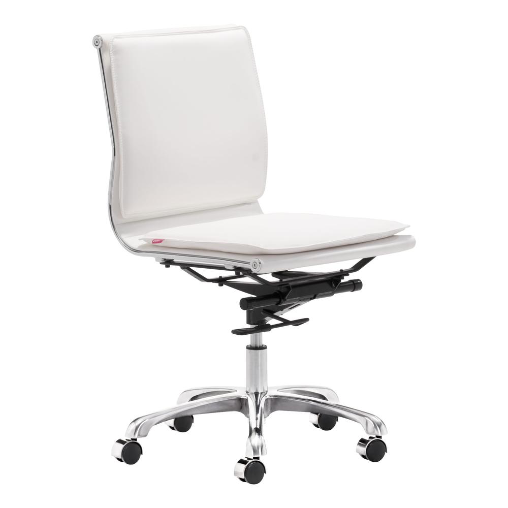 Lider Plus Armless Office Chair White White. Picture 1