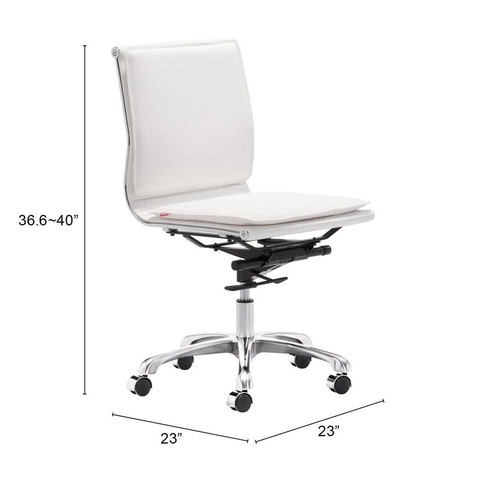 Lider Plus Armless Office Chair White White. Picture 8