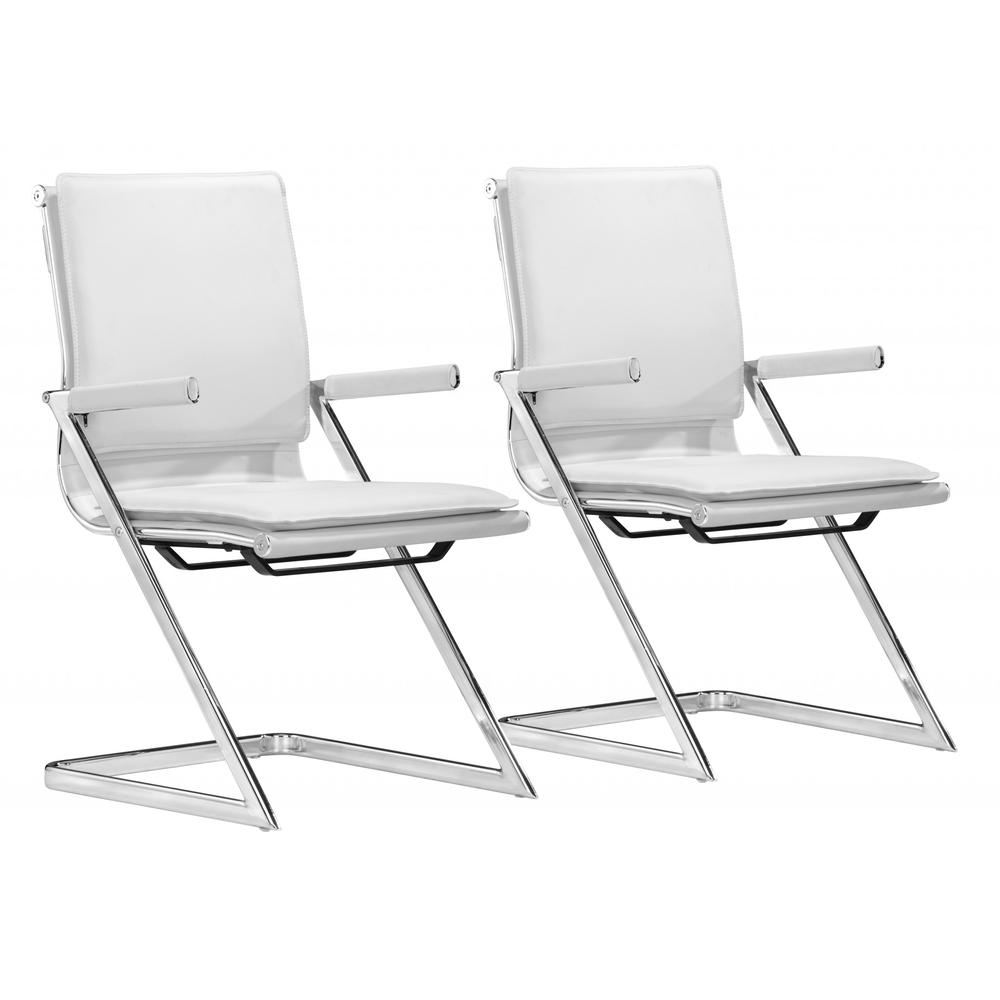 Lider Plus Conference Chair (Set of 2) White White. Picture 1