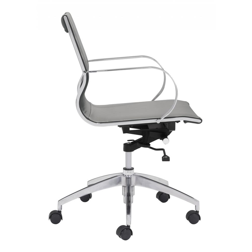 Glider Low Back Office Chair Gray Gray. Picture 2