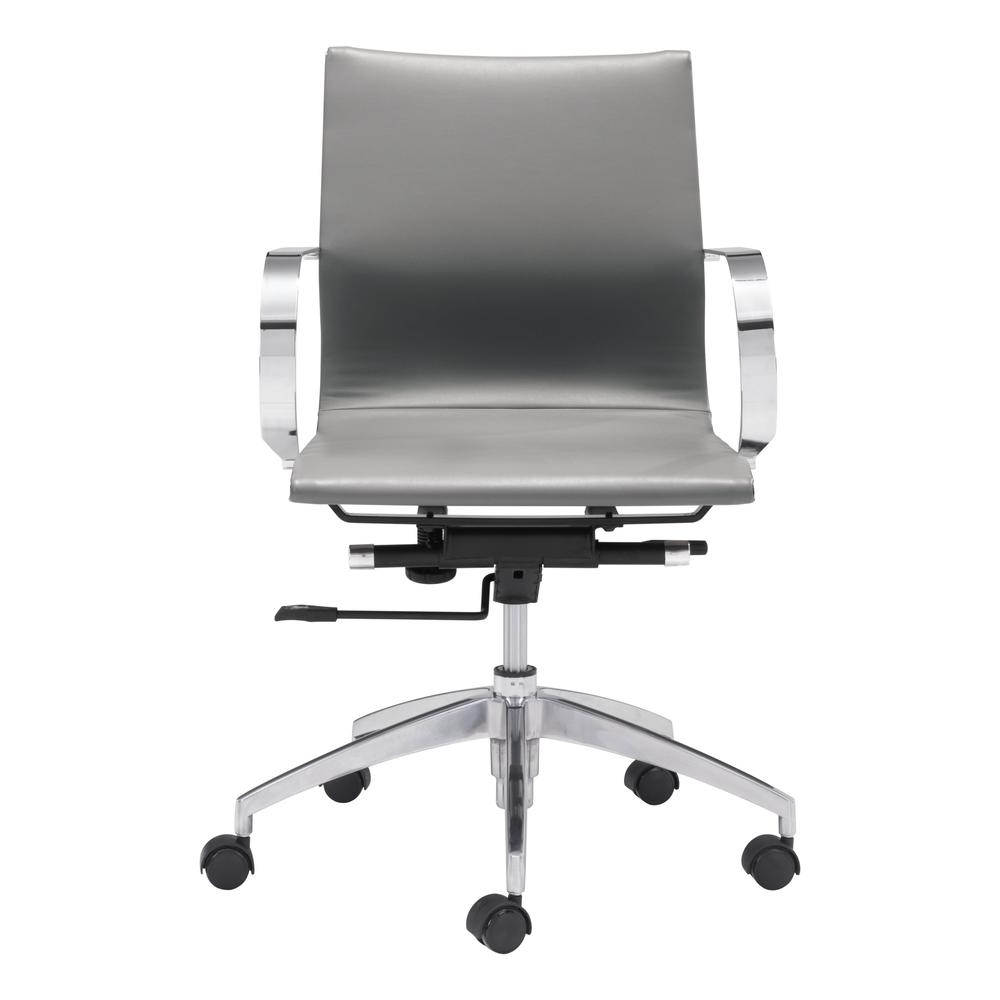 Glider Low Back Office Chair Gray Gray. Picture 3