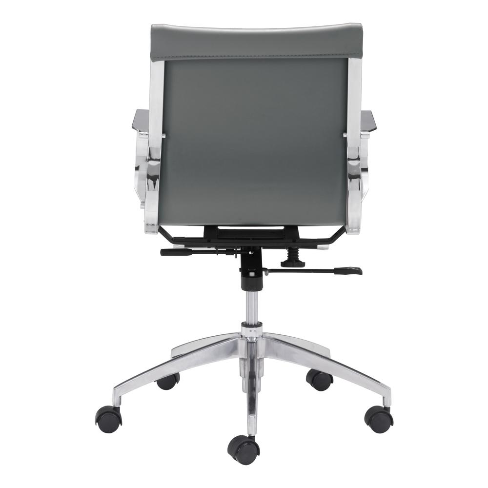 Glider Low Back Office Chair Gray Gray. Picture 4