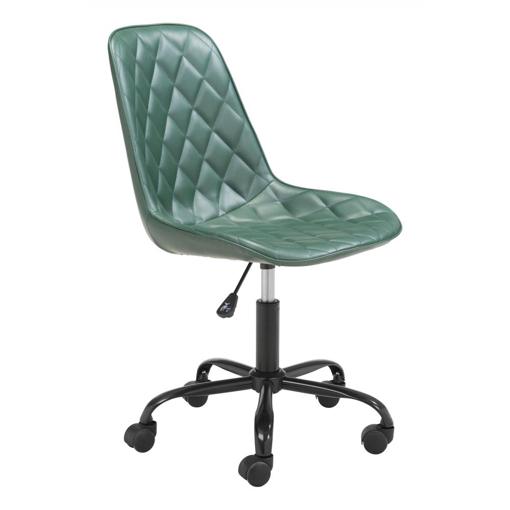 Green Stylized Faux Leather Office Chair Green. The main picture.