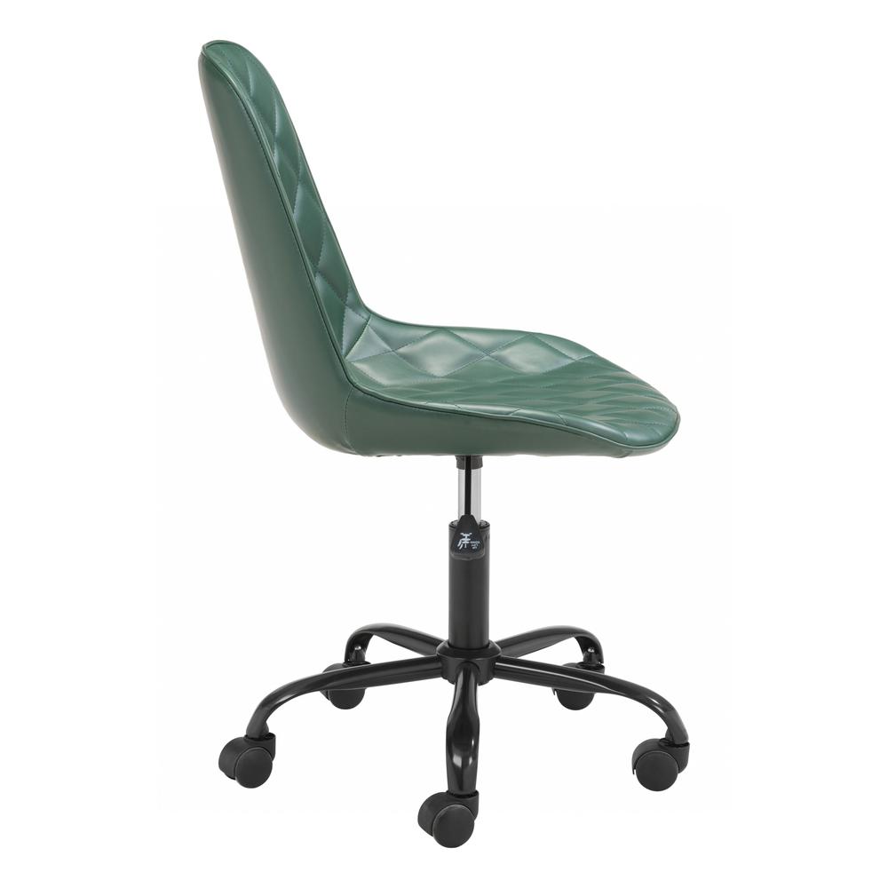 Green Stylized Faux Leather Office Chair Green. Picture 2