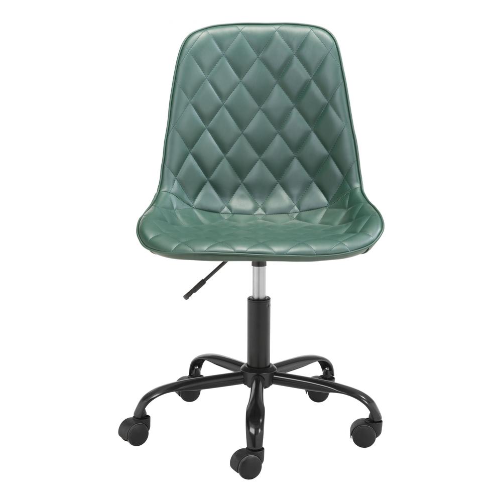 Green Stylized Faux Leather Office Chair Green. Picture 3