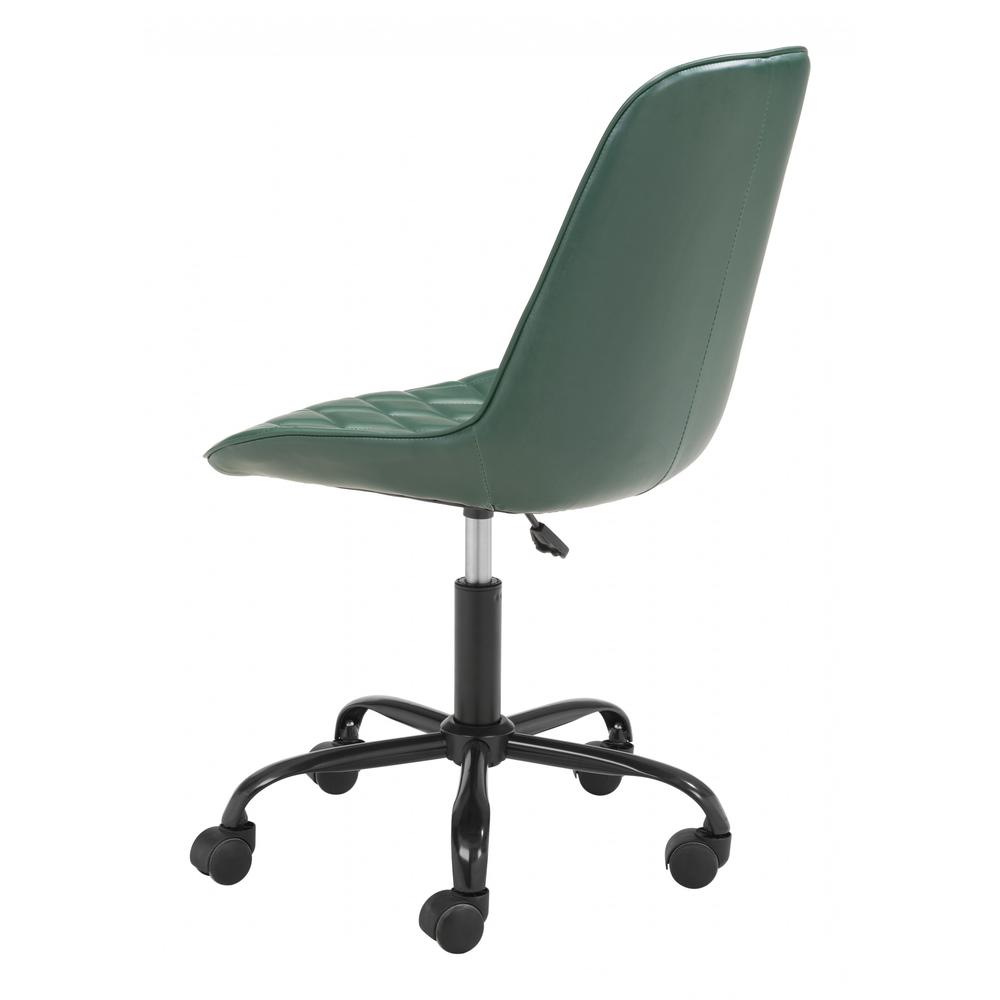 Green Stylized Faux Leather Office Chair Green. Picture 5