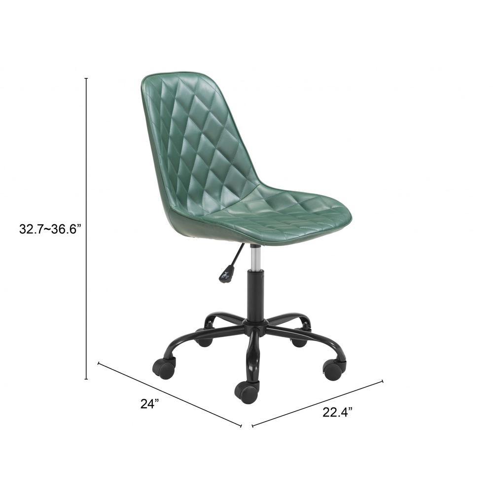 Green Stylized Faux Leather Office Chair Green. Picture 9