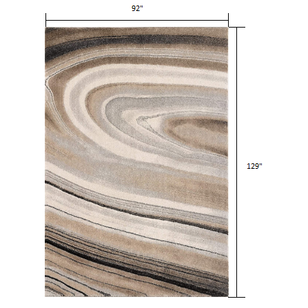 8’ x 11’ Cream and Tan Abstract Marble Area Rug Cream. Picture 9