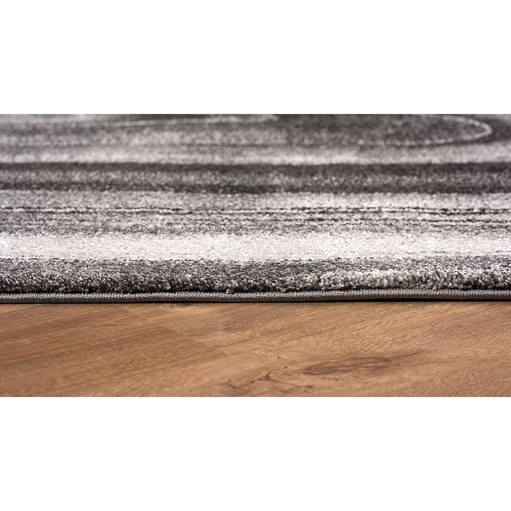 5’ x 8’ Dark Gray Abstract Illusional Area Rug Dark Grey. Picture 6