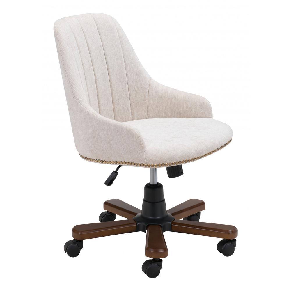 Off White Cozy Earth Office Chair Beige. Picture 1