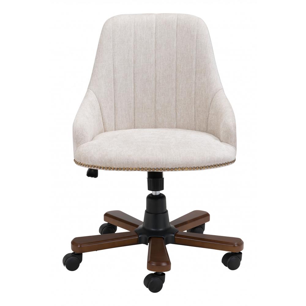 Off White Cozy Earth Office Chair Beige. Picture 3