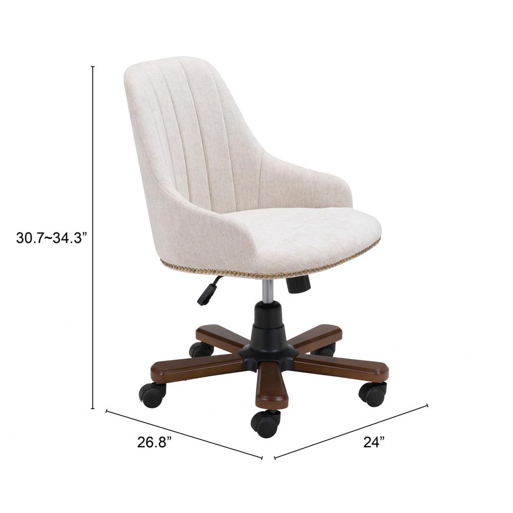Off White Cozy Earth Office Chair Beige. Picture 9