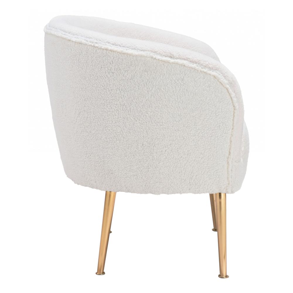 Sherpa Accent Chair Beige & Gold Beige & Gold. Picture 2